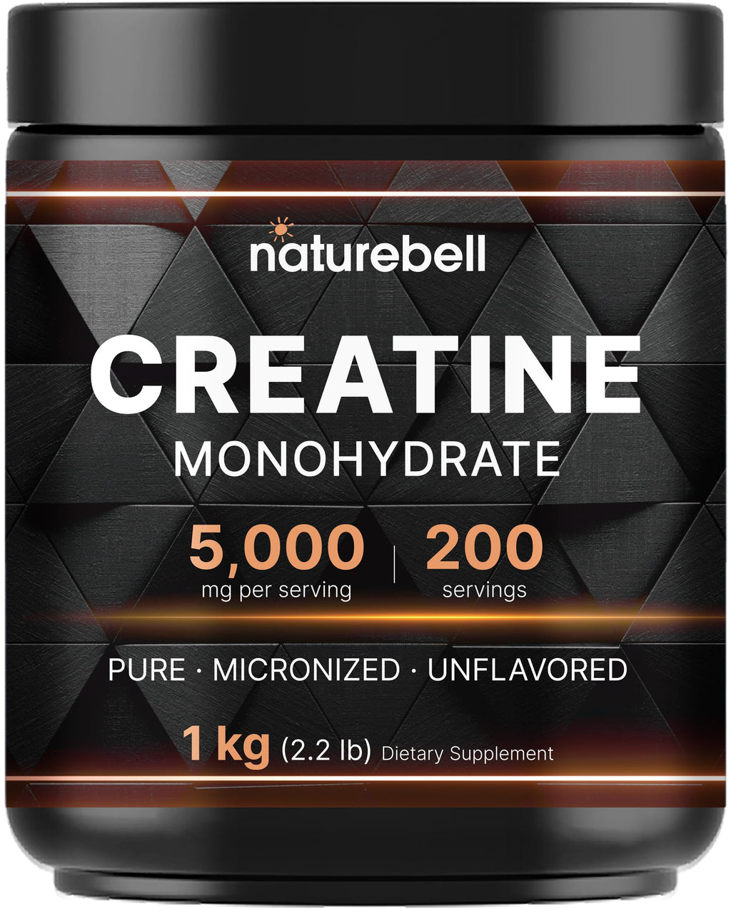 NatureBell Creatine Monohydrate Powder 1,000g | 200 Servings | Micronized & Unflavored
