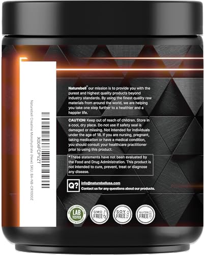 NatureBell Creatine Monohydrate Powder 1,000g | 200 Servings | Micronized & Unflavored