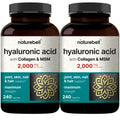 NatureBell 2 Pack Hyaluronic Acid 2000 mg | 480 Capsules with MSM & Hydrolyzed Collagen – Skin Hydration, Joints, Hair & Eyes
