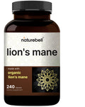 NatureBell Lion's Mane Mushroom Capsules – 240 (120-Day Supply) Organic Extract, Brain & Immune Support, Non-GMO