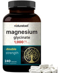 NatureBell Magnesium Glycinate 1000mg - 240 Capsules | Chelated & Non-GMO