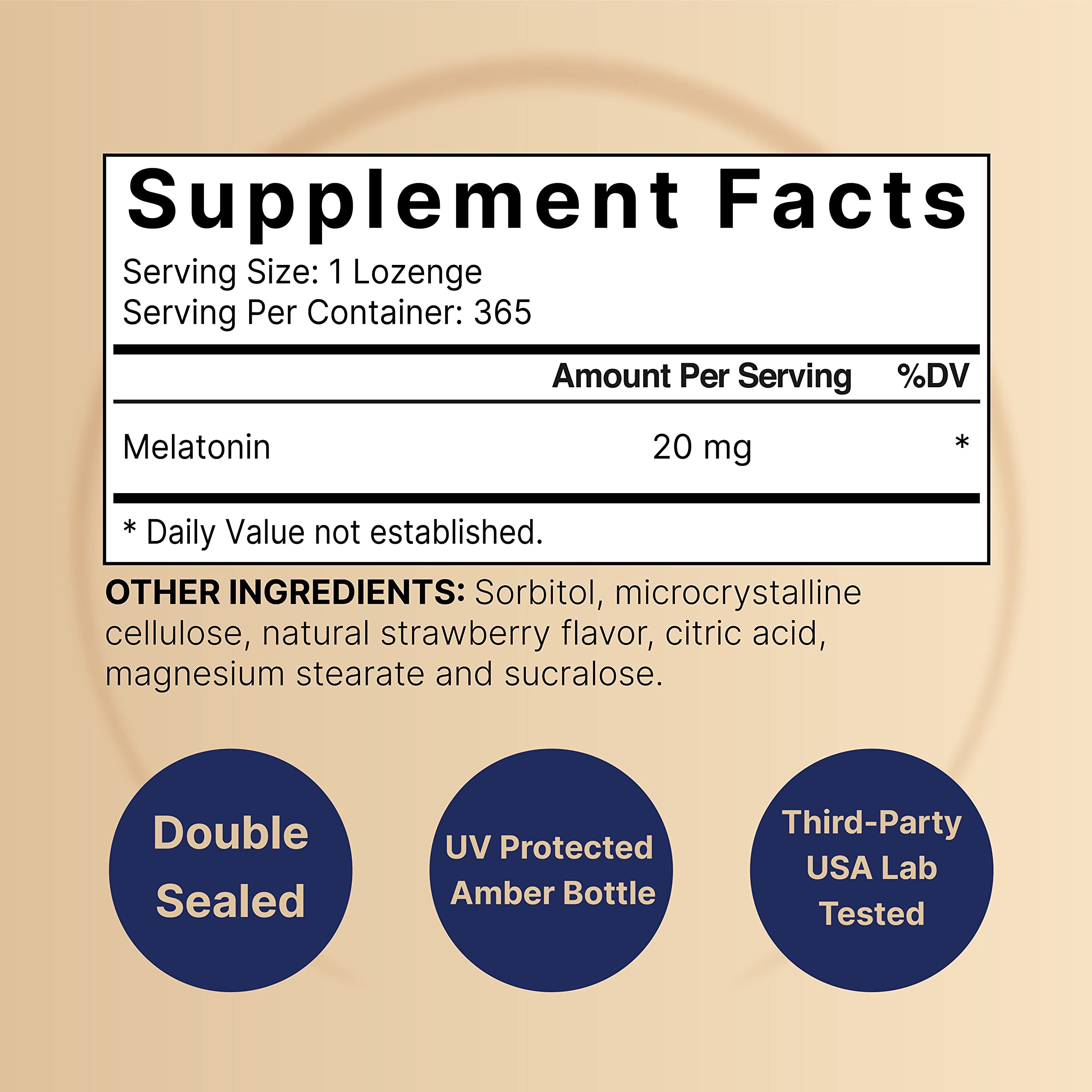 NatureBell Melatonin 20mg – 365 Fast-Dissolve Chewables, Strawberry | 1 Year Supply, Non-GMO & Gluten-Free