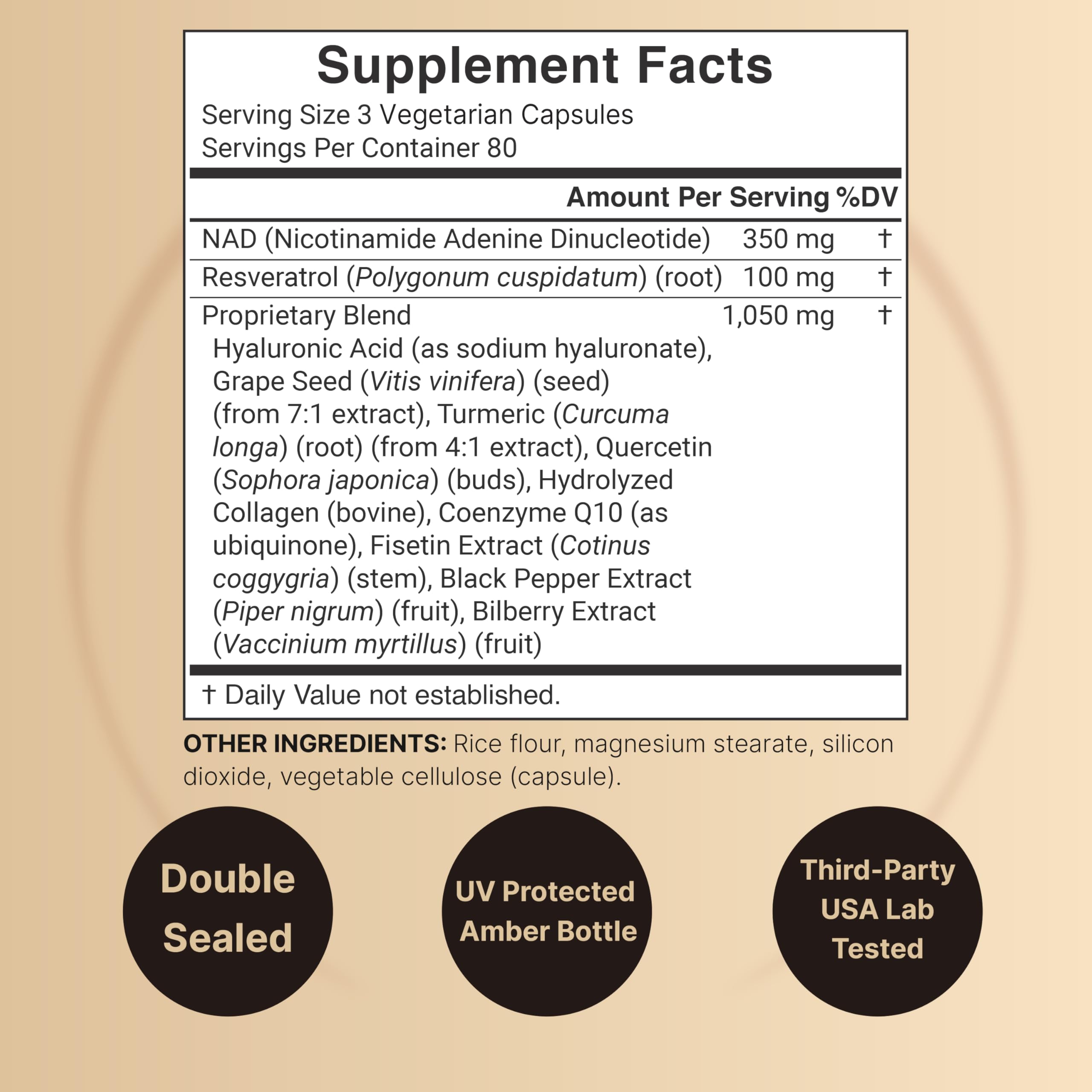 NatureBell NAD+ 1,500mg – 240 Veggie Capsules | 10-in-1 NMN Alternative
