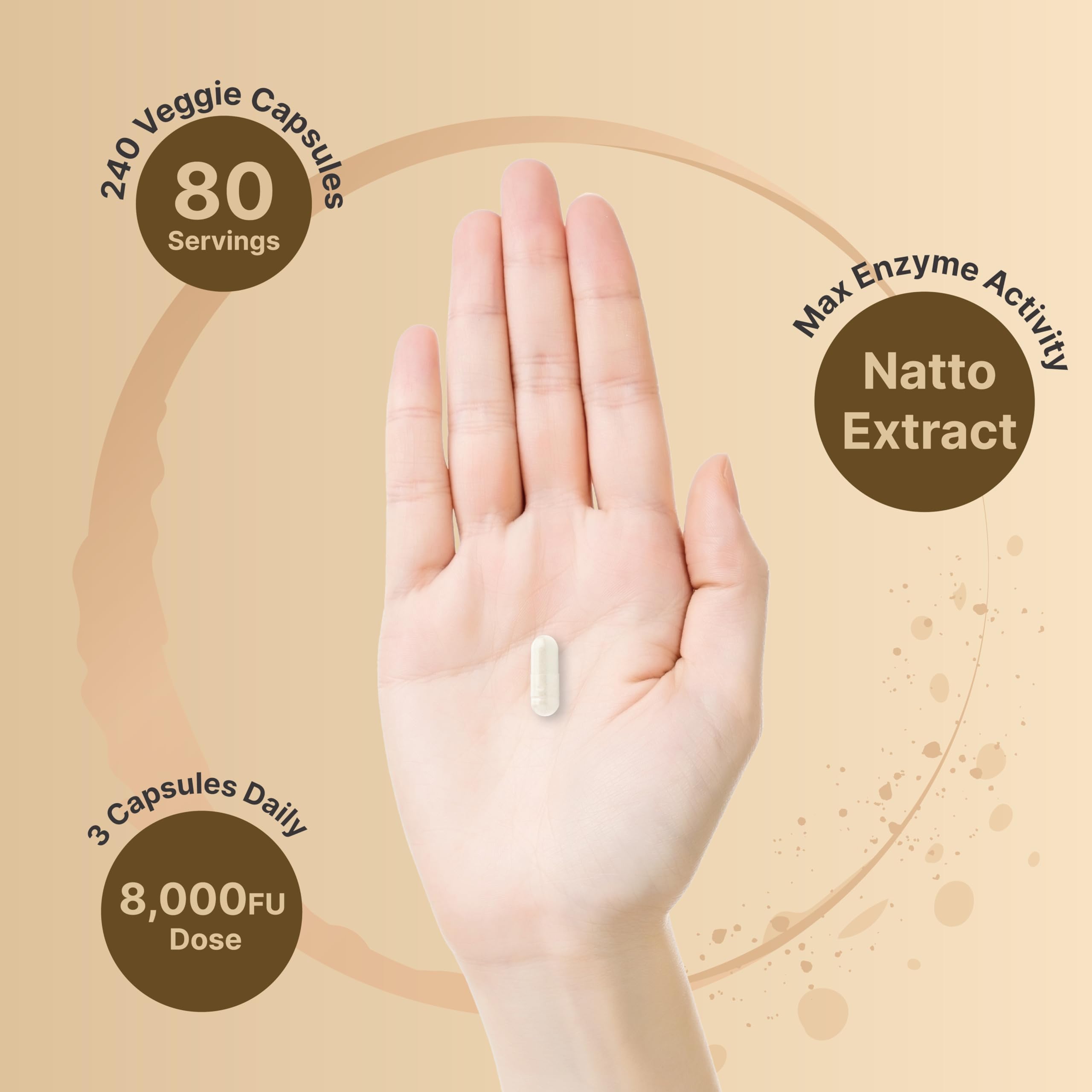 NatureBell Nattokinase 8,000 FU – 240 Veggie Capsules | Non-GMO, Heart Health