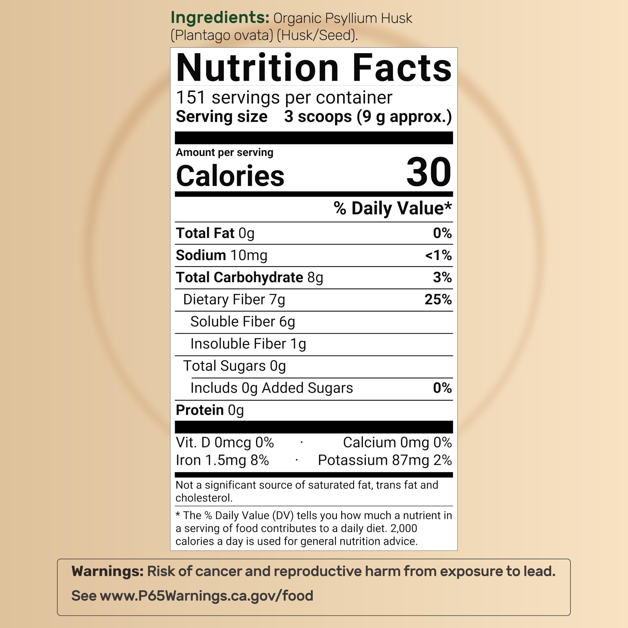 NatureBell Psyllium Husk Fiber Powder – 9,000mg per Serving, 3lb (48oz) – Organic Soluble Fiber for Digestive & Gut Health, Plant-Based, Unflavored, Non-GMO, Gluten-Free