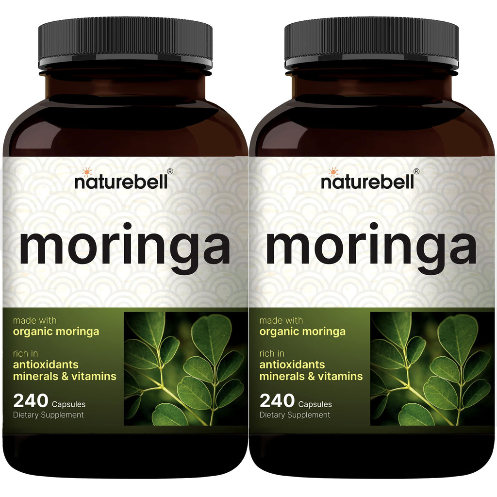 NatureBell Pure Moringa Capsules – 8,000mg per Serving, 2-Pack, Organic