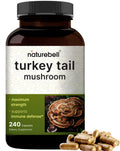 NatureBell Turkey Tail Mushroom Capsules – 15,000mg per Serving | 240 Count | 25:1 Extract for Immune & Brain Health