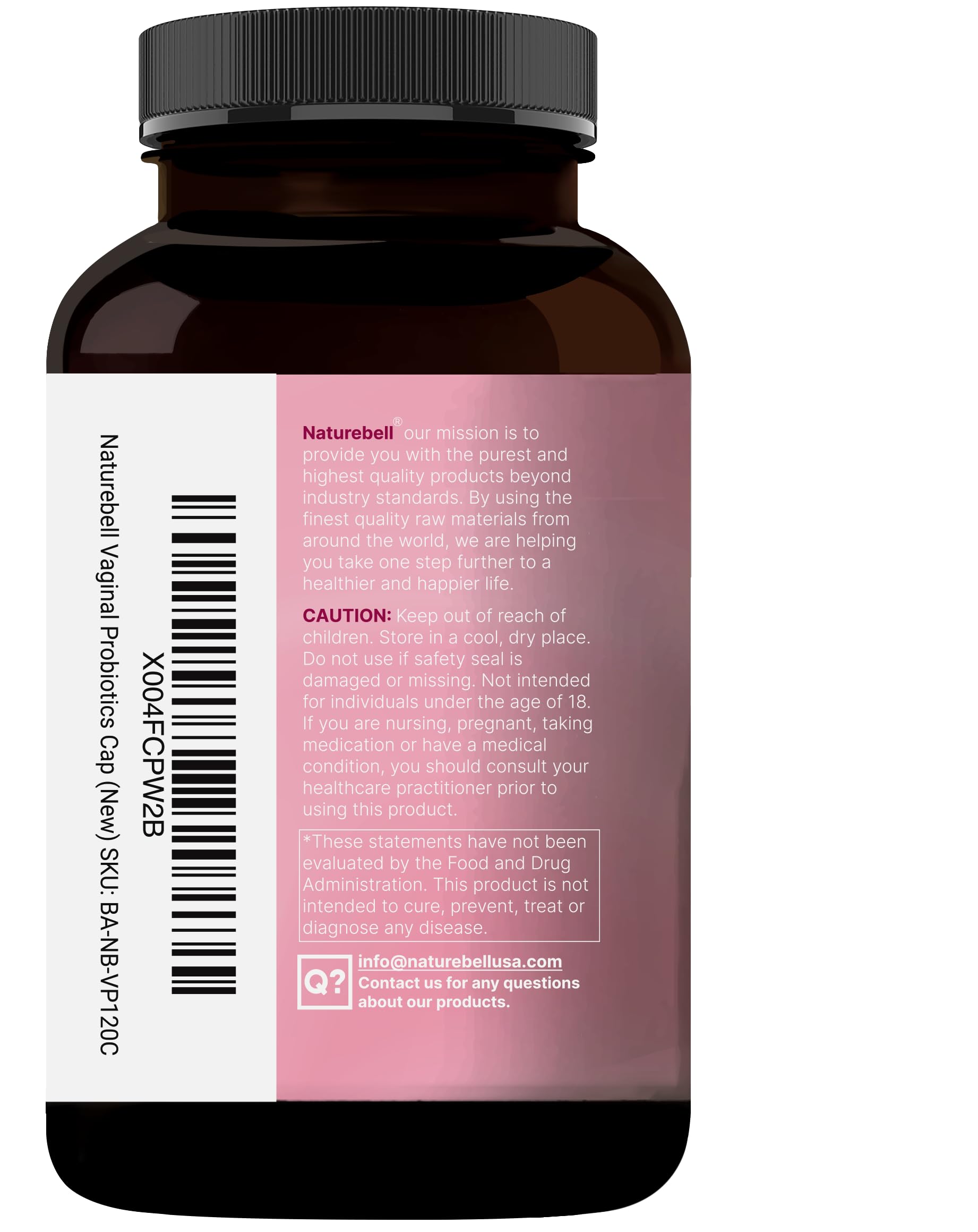 NatureBell Vaginal Probiotics for Women – 10B CFU, 120 Veggie Capsules
