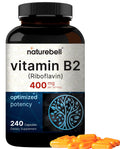 NatureBell Vitamin B2 Riboflavin 400mg - 240 Capsules | Essential Daily B Vitamin, Non-GMO, Gluten Free
