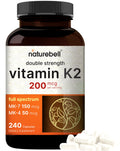 NatureBell Vitamin K2 MK-7 & MK-4 – 200 mcg, 240 Capsules – 2-in-1 K Complex