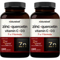 NatureBell Zinc Quercetin 480 Capsules (2 Pack) - 4-in-1 Immune Support