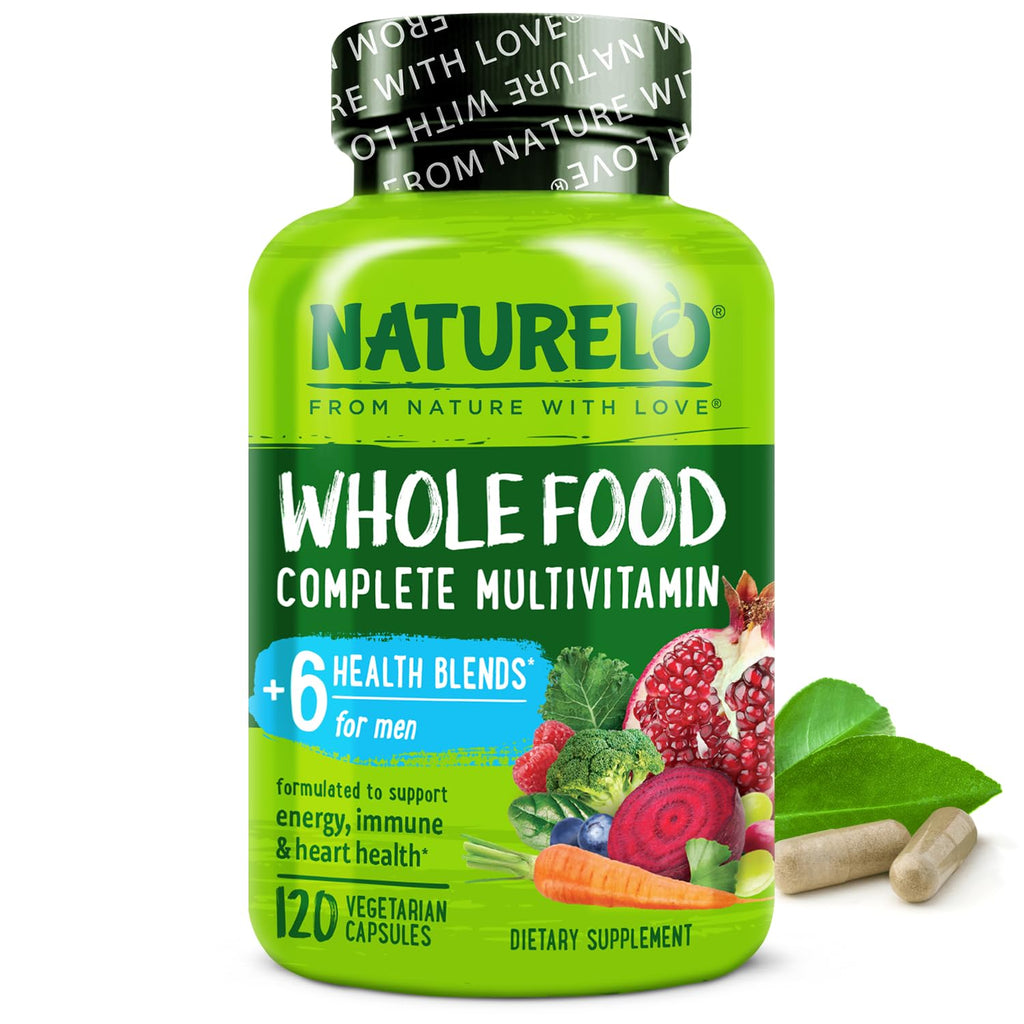 NATURELO Mens Multivitamins – Whole Food Multivitamin for Men | 120 Vegetarian Capsules