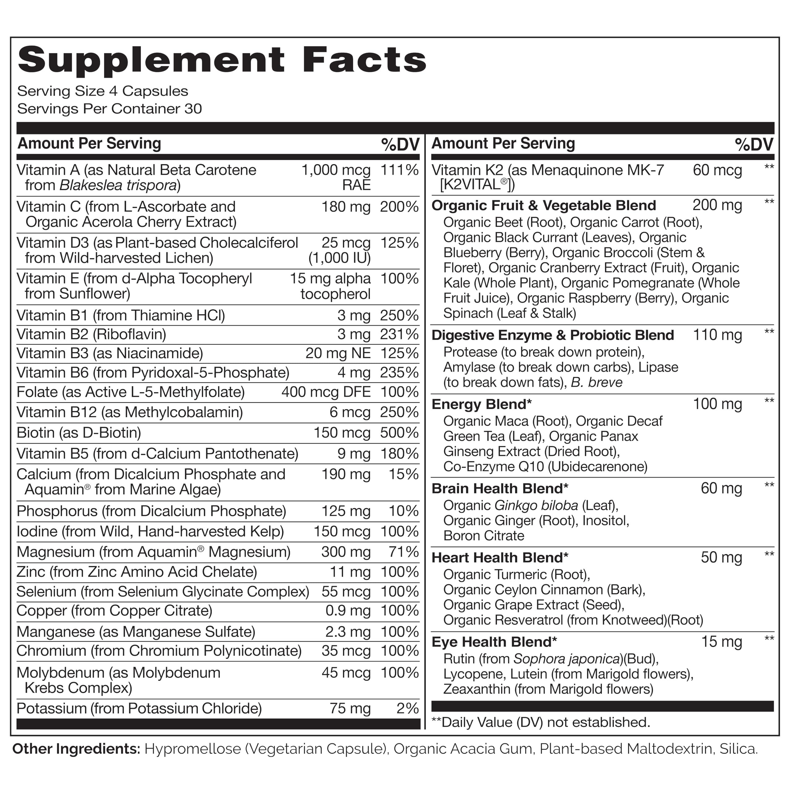 NATURELO Mens Multivitamins – Whole Food Multivitamin for Men | 120 Vegetarian Capsules