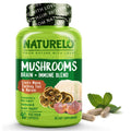NATURELO Mushroom Supplement – Brain & Immune Blend with Lion’s Mane, Reishi & Turkey Tail – 90 Vegan Capsules