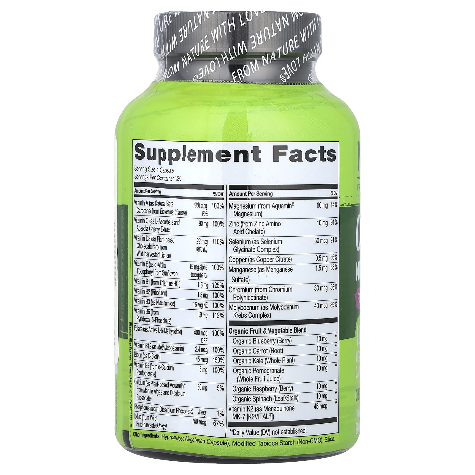 Naturelo One Daily Multivitamin for Women 50+ (Iron Free) – Menopause Support