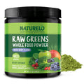 NATURELO Raw Greens Powder – Mixed Berry, 480 g | Energy, Immunity & Detox Support