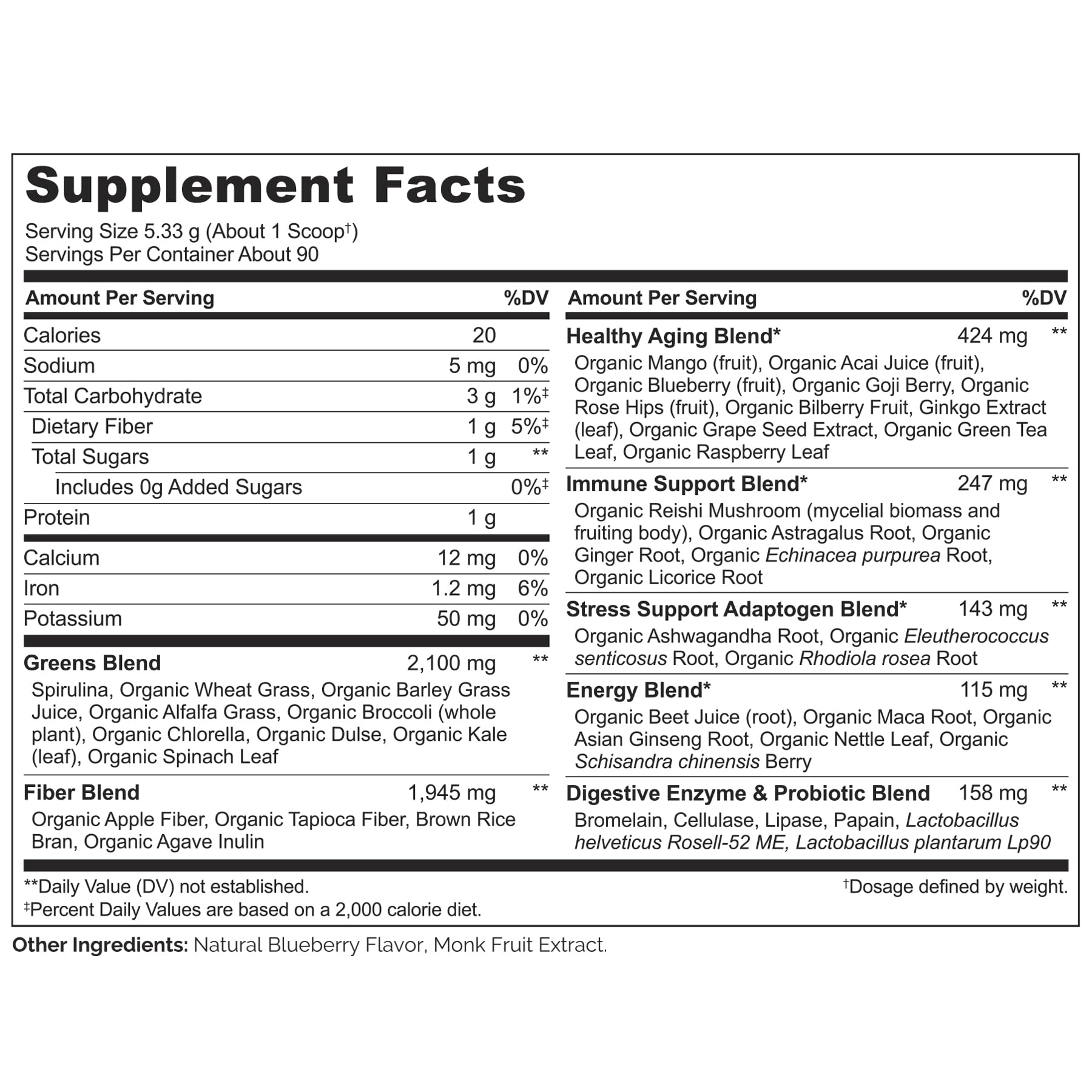 NATURELO Raw Greens Powder – Mixed Berry, 480 g | Energy, Immunity & Detox Support