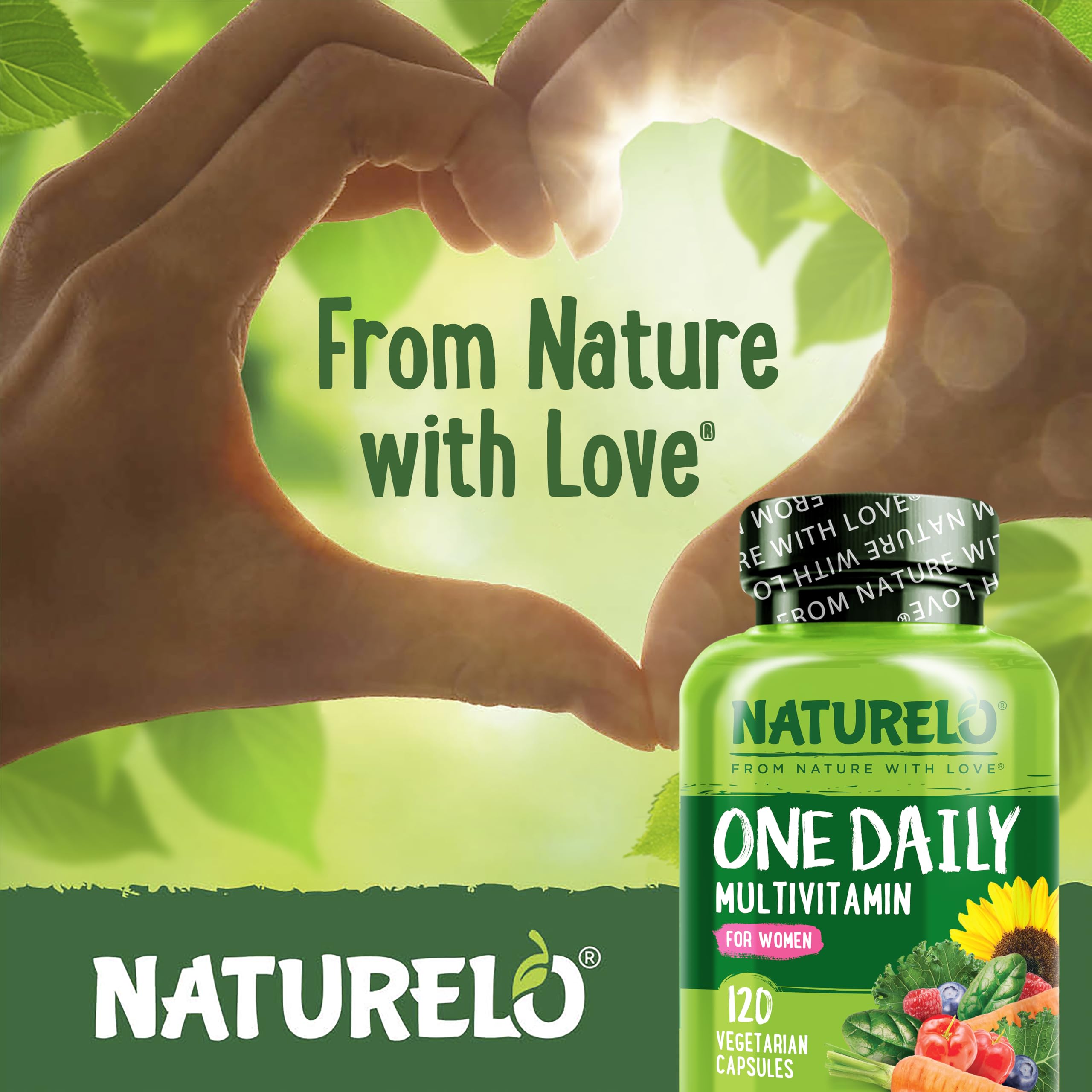 NATURELO One Daily Multivitamin for Women – 120 Ct, Non-GMO, Gluten Free