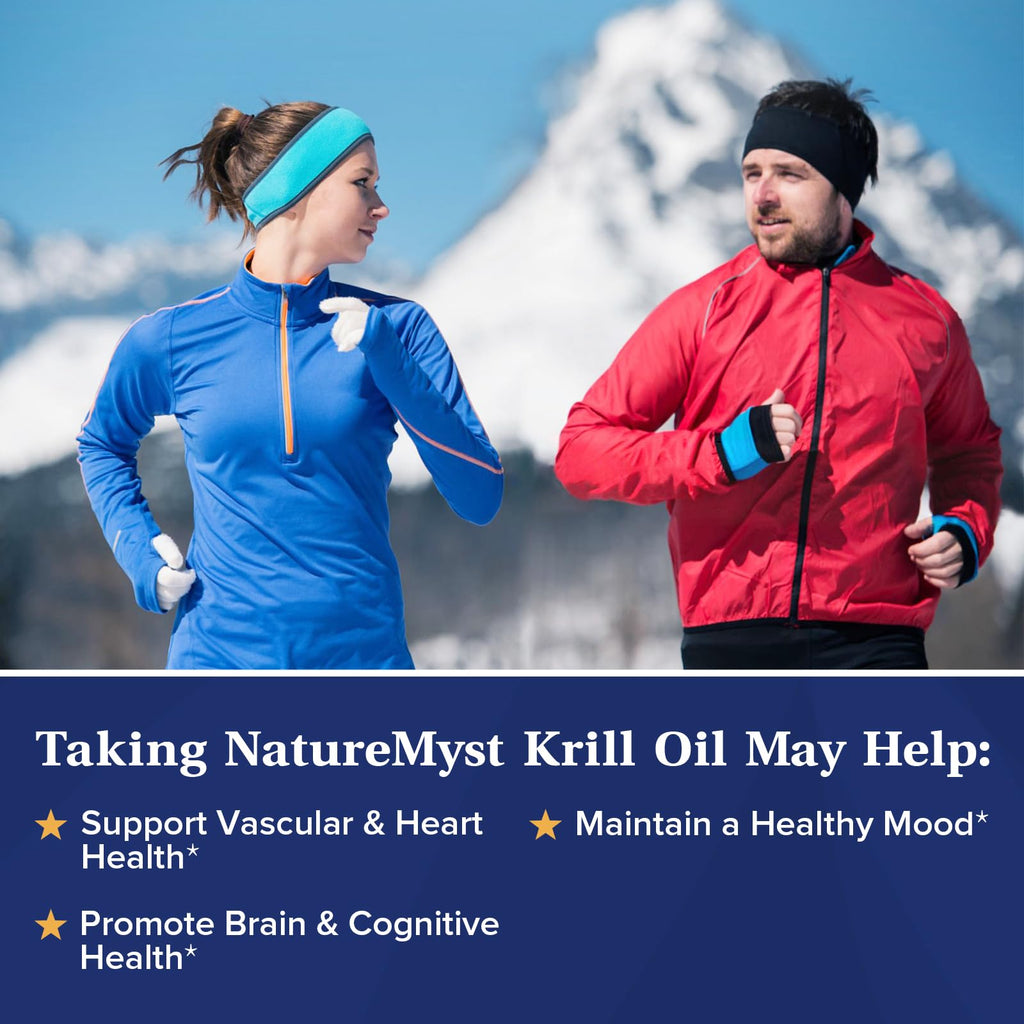 NatureMyst Krill Oil 1000mg – Omega-3s, DHA & EPA, Astaxanthin