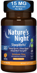 Nature's Night Melatonin 15mg Quick-Dissolve | Triple Strength Sleep Support, Orange Flavor, 90 Count – Sugar Free, Vegan, Non-GMO, Drug Free