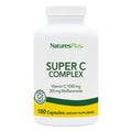 NaturesPlus Super C Complex - 180 Capsules | 1000mg Vitamin C + 500mg Bioflavonoids | Vegan, Gluten Free - 90 Servings