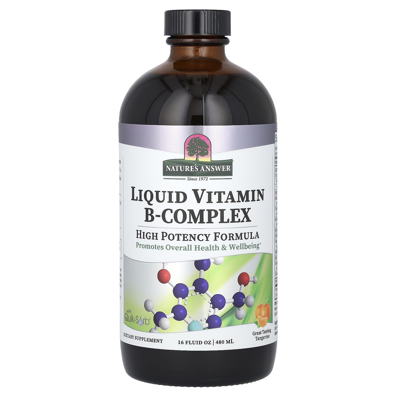 Nature's Answer Liquid Vitamin B-Complex – Energy & Nerve Support, Tangerine, 16oz