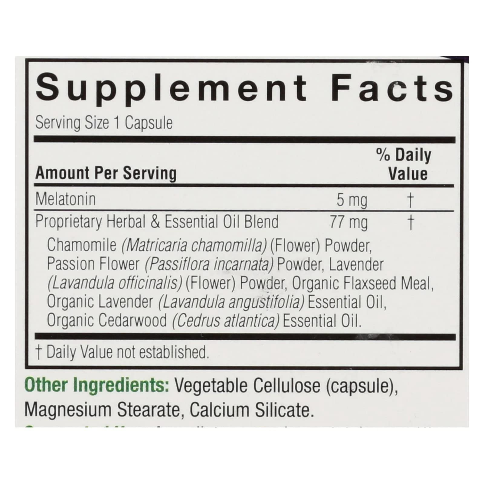 Nature's Answer Melatonin+ 60 Count Capsules - Promotes Restful Sleep with Lavender & Cedarwood Essential Oils