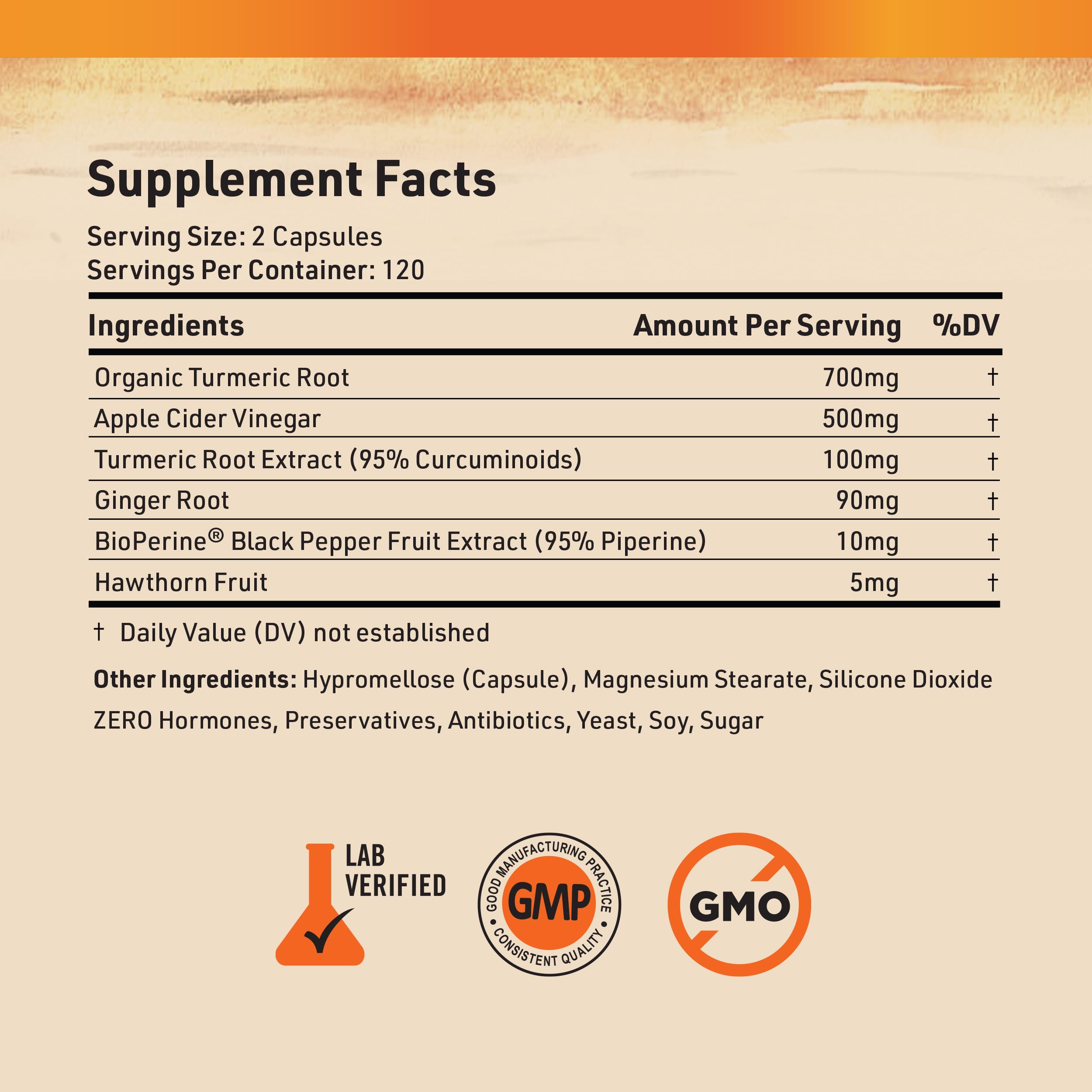 Nature's Base Turmeric & Ginger Supplement with Curcumin, ACV & BioPerine – 240 Capsules | 95% Curcuminoids