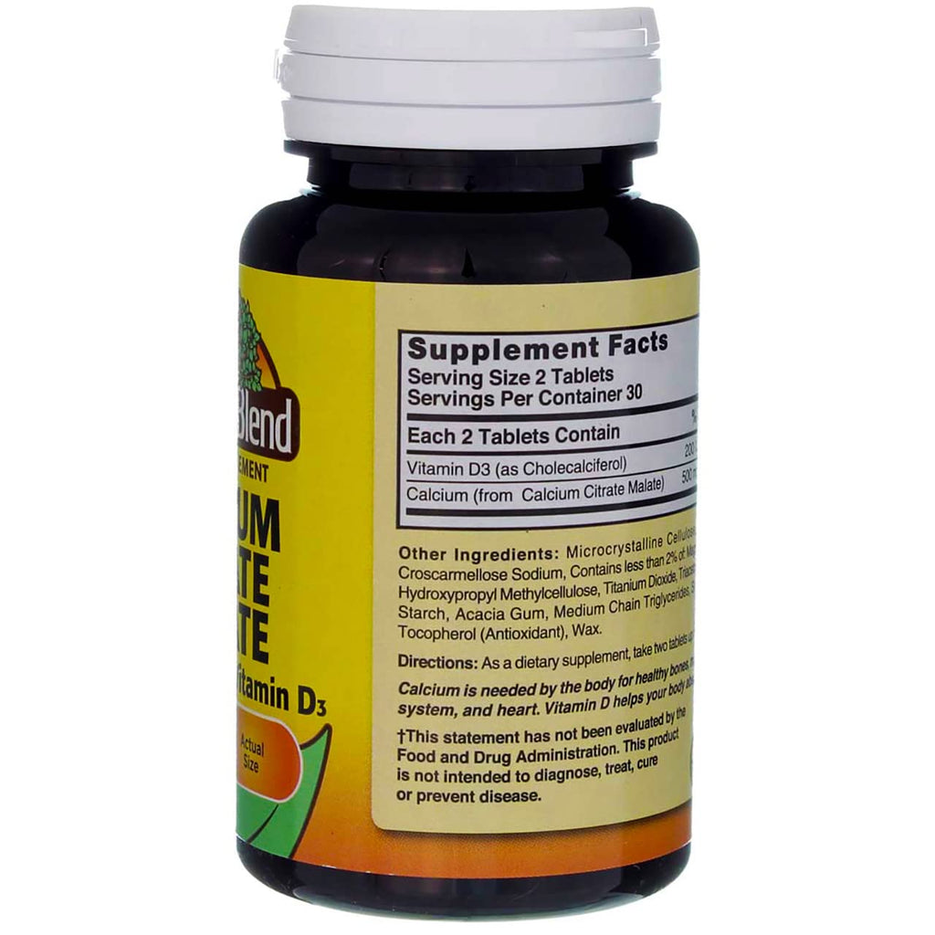 Nature's Blend Calcium Citrate Malate 500 mg - 60 Tabs (Unflavored)