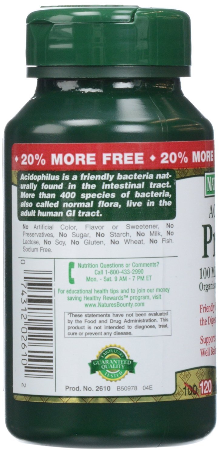 Nature's Bounty Acidophilus Probiotic – 360 Tablets (3 x 120 Count Bottles)