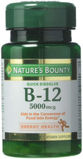Nature's Bounty Vitamin B-12 5000 mcg | 40 Quick Dissolve Tablets (Pack of 3)