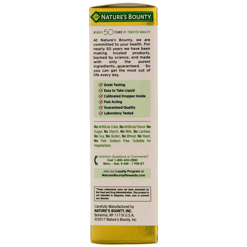Nature's Bounty B-12 5000 mcg Sublingual Liquid – Energy Support, 2 oz (Pack of 2)