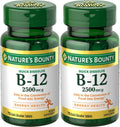 Natures Bounty Vitamin B-12 Quick Dissolve 2500 mcg Cherry | 2 Pack (150 tablets)