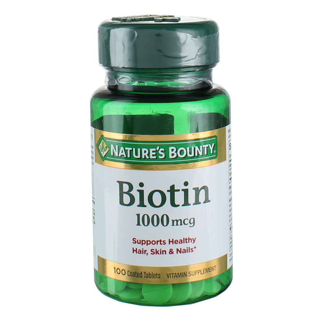 Nature's Bounty Biotin 1000 mcg Coated Tablets – 100 Count (1 Pack)