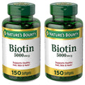 Set of 2 Nature's Bounty Biotin 5000 mcg, 150 Softgels