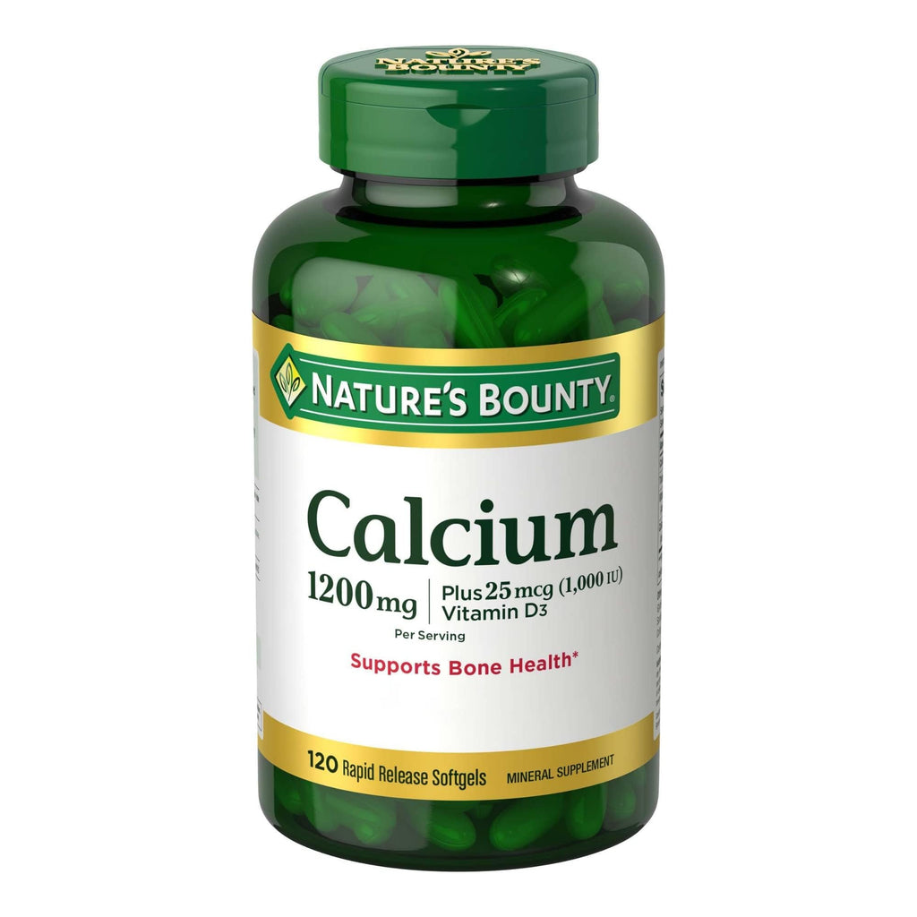 Nature's Bounty Calcium Carbonate & Vitamin D - 1200mg Calcium + 1000IU D3, 120 Softgels