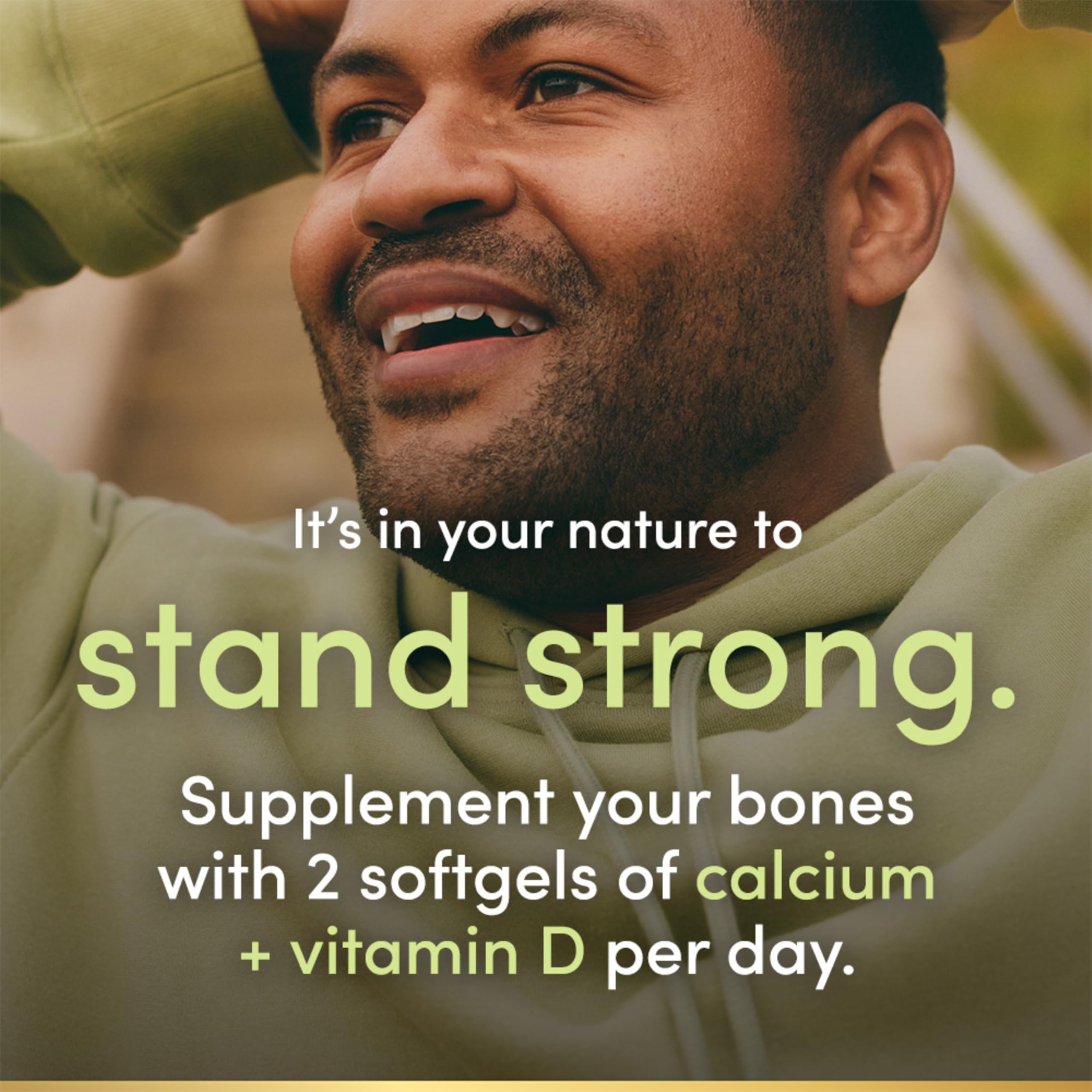 Nature's Bounty Absorbable Calcium 1200mg + Vitamin D3 1000IU – 200 Count | Gluten-Free