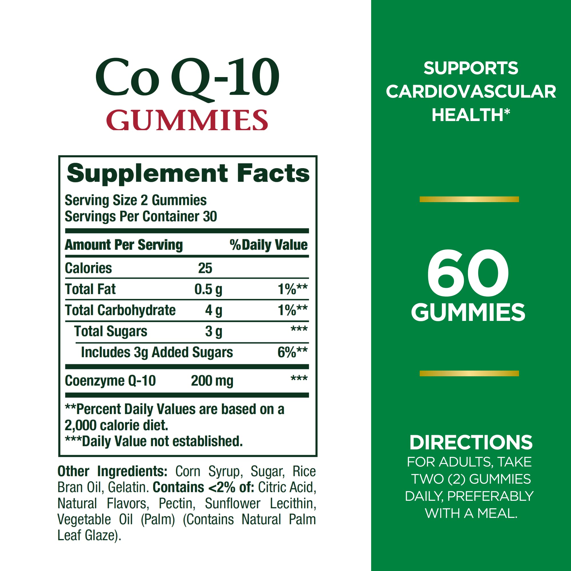 Nature's Bounty CoQ10 Gummies 200 mg – Peach Mango, 60 Count, Heart Health Support