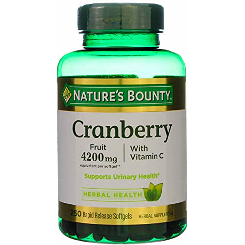 Nature's Bounty Cranberry with Vitamin C 4200 mg – 250 Softgels (Pack of 3)