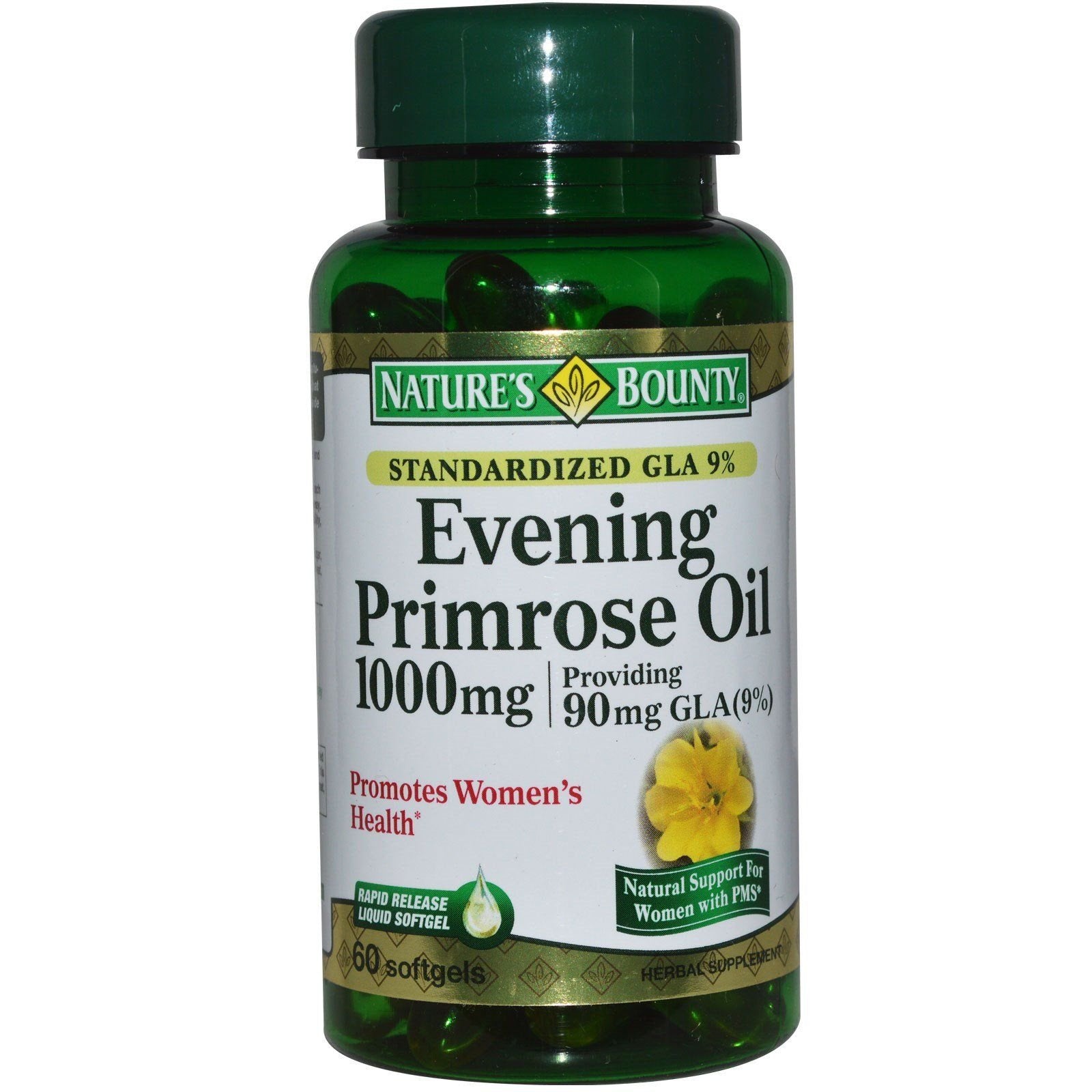 Nature's Bounty Evening Primrose Oil 1000 mg Softgels – Pack of 2 (60 ea)
