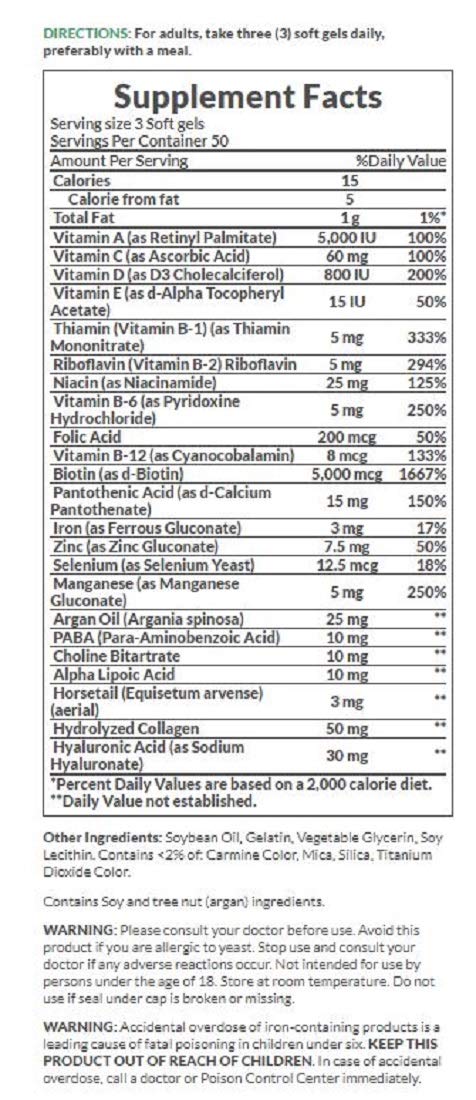 Nature's Bounty Extra Strength Hair Skin Nails, 150 Count, Pack of 3
