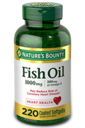 Nature's Bounty Fish Oil 1000 mg Coated Softgels | 220 Count | Omega-3 EPA/DHA for Heart Health