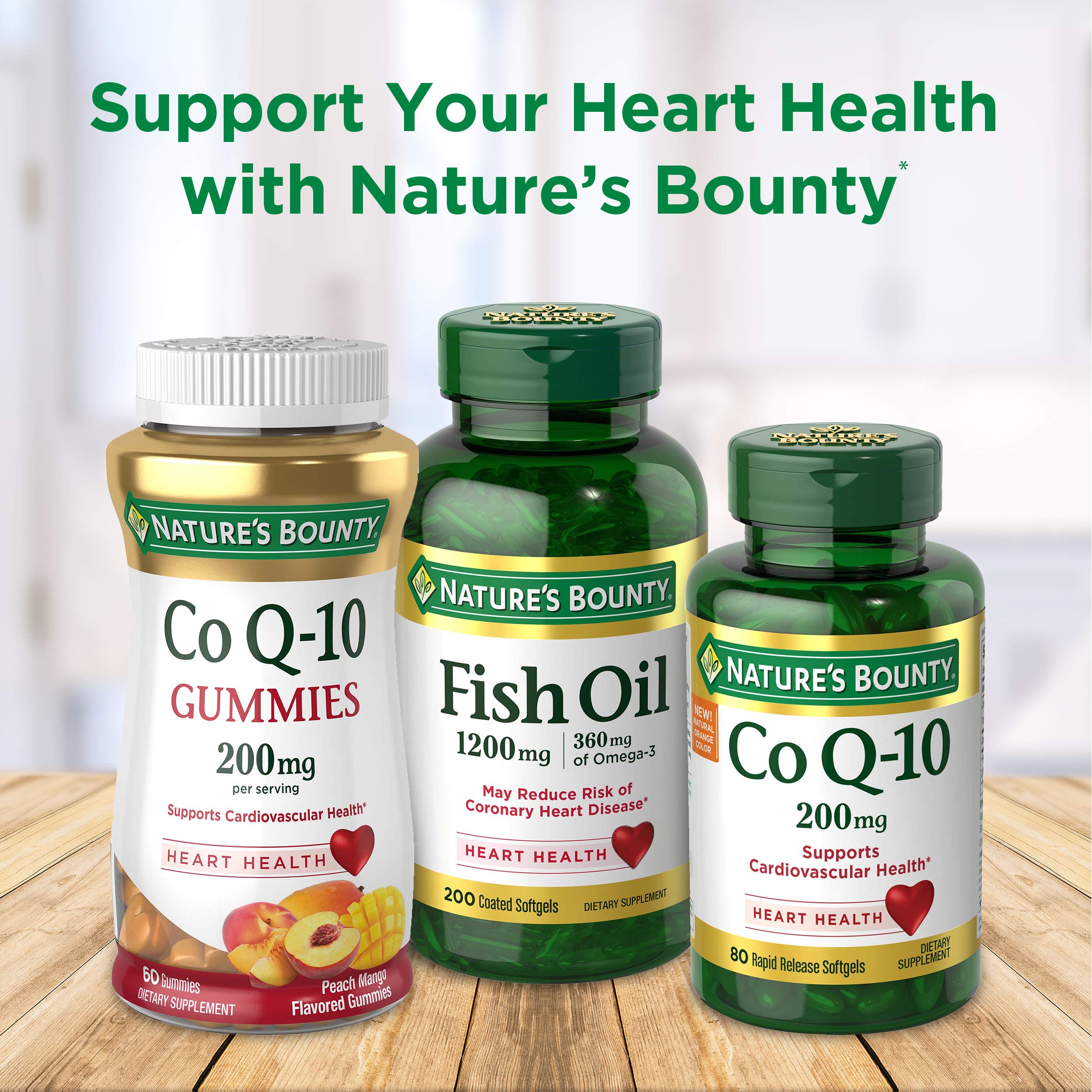 Nature's Bounty Fish Oil 1000 mg Coated Softgels | 220 Count | Omega-3 EPA/DHA for Heart Health