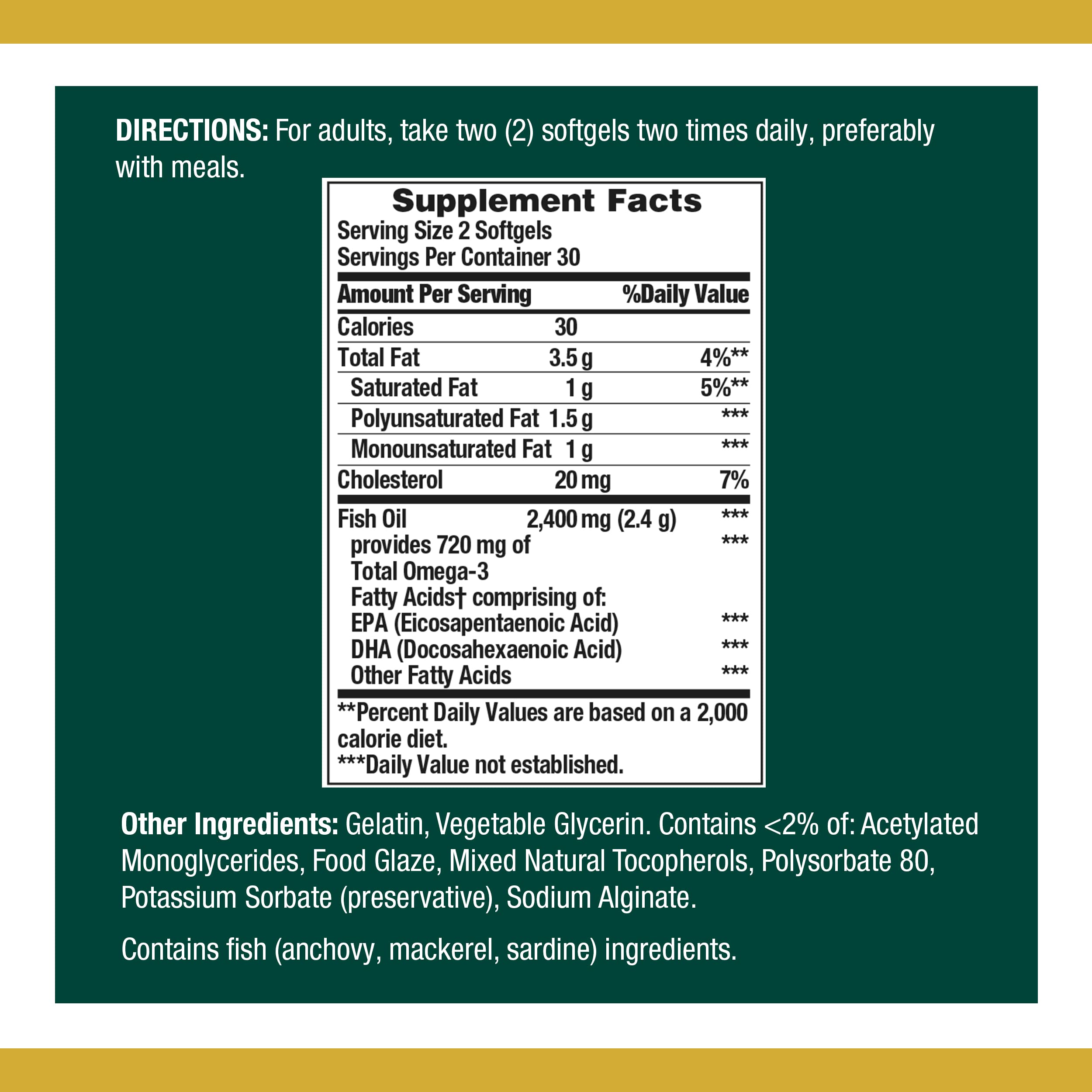 Nature's Bounty Fish Oil 1200 mg Omega-3 Softgels | Supports Heart Health