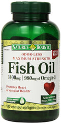 Nature's Bounty Fish Oil 1400 mg - 130 Softgels | 1 Bottle