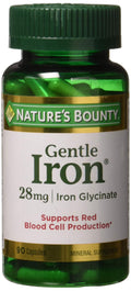 Nature's Bounty Gentle Iron 28 mg 90 Capsules – Iron Supplements for Energy and Healthy Blood