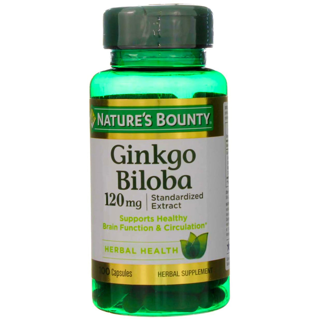 Nature's Bounty Ginkgo Biloba Capsule 120 mg - 100 ct | Standardized Extract