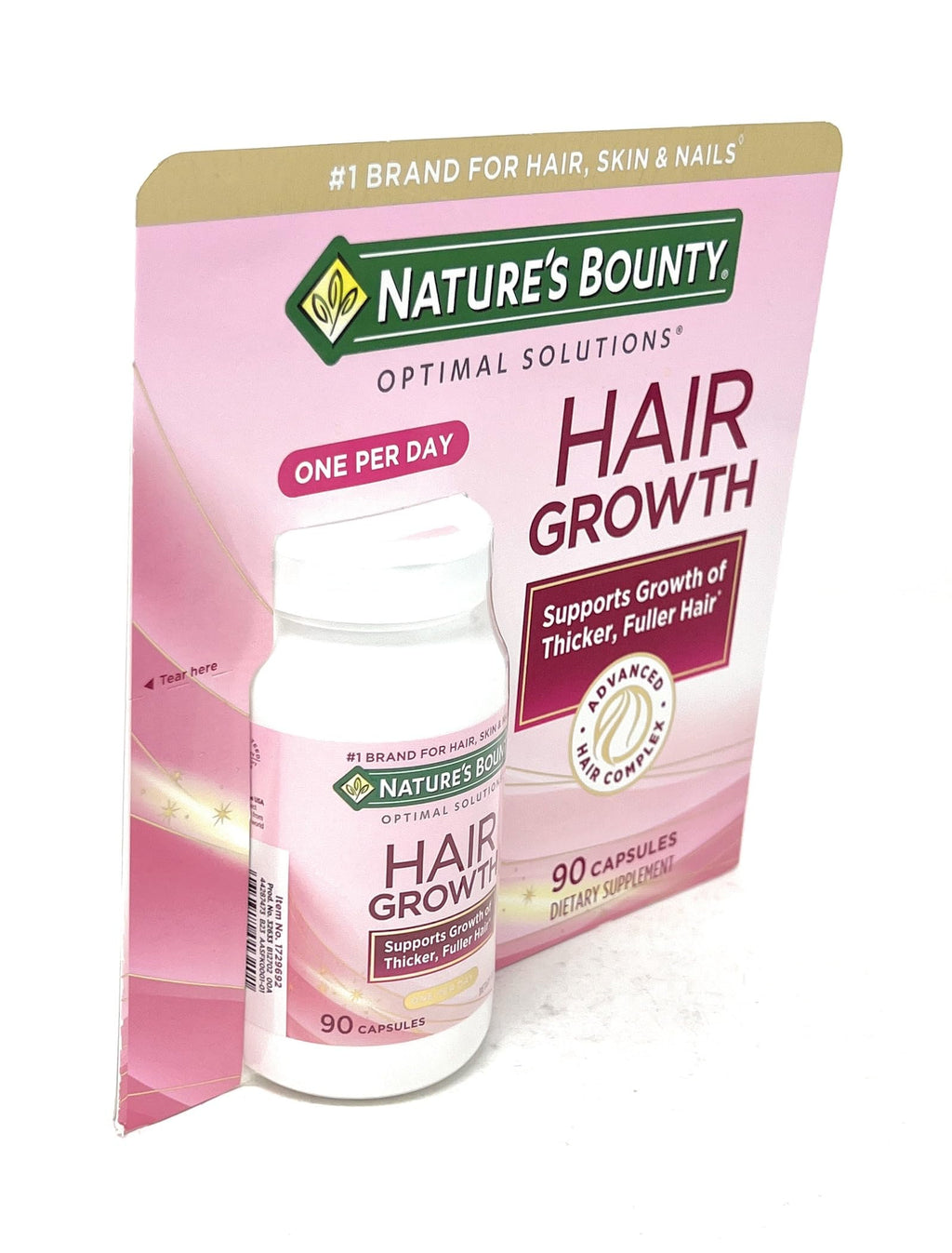 Nature's Bounty Hair Growth Supplement — 1 Per Day, Supports Thicker Hair (90 Capsules)
