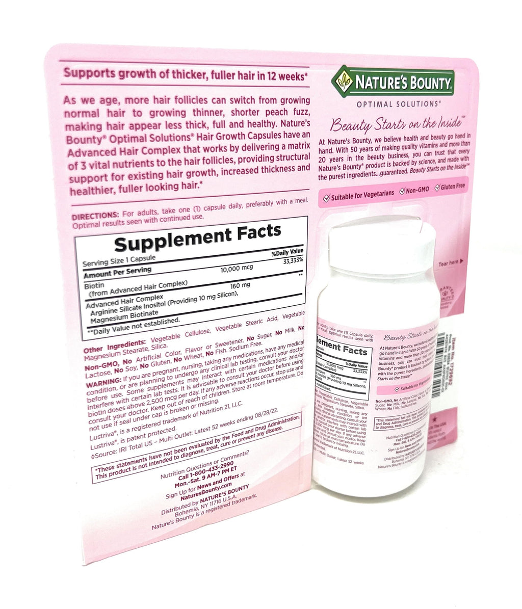 Nature's Bounty Hair Growth Supplement — 1 Per Day, Supports Thicker Hair (90 Capsules)
