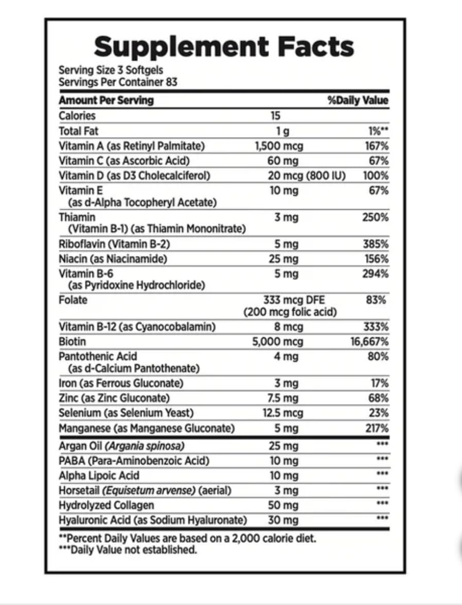 Nature's Bounty Hair, Skin & Nails 250 Softgels – 2 Pack